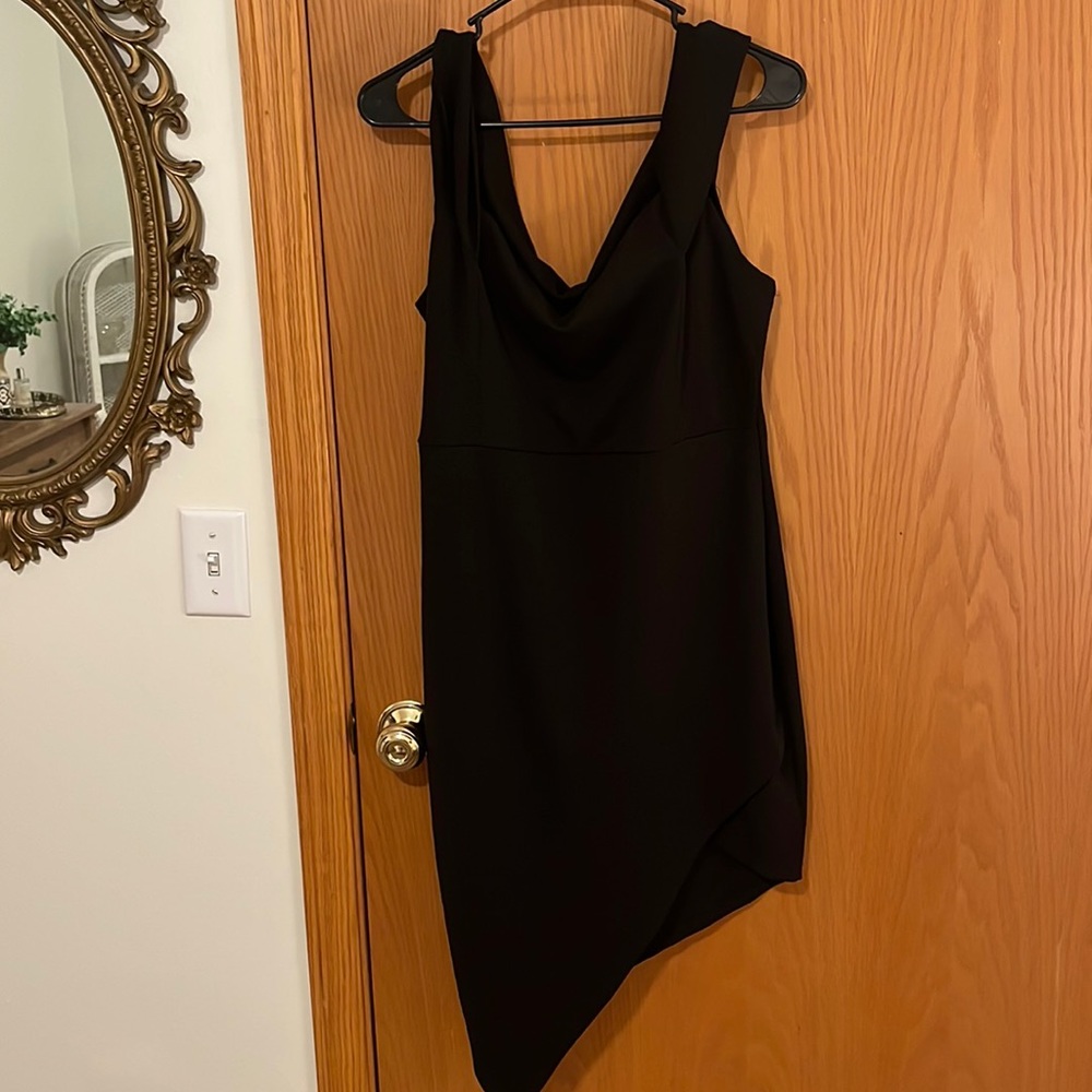 Fashion Nova Asymmetrical Dress in Black